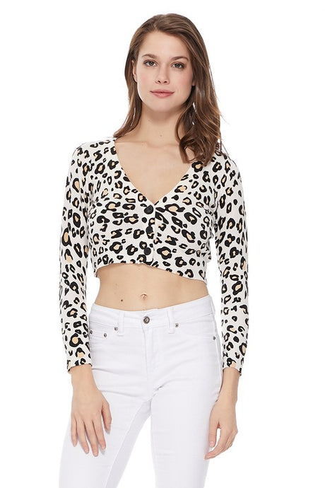 Cropped Bolero Leopard Print Sweater Cardigan king-general-store-5710.myshopify.com