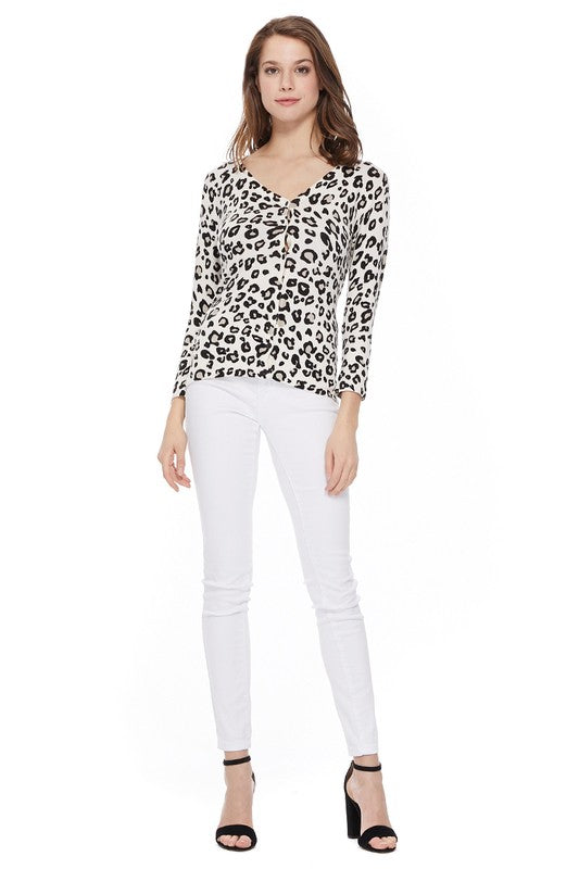 Leopard Print V-Neck Sweater Cardigan king-general-store-5710.myshopify.com