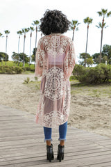 Contrast Mesh Cotton Lace Kimono king-general-store-5710.myshopify.com