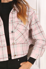 Plaid crop jacket king-general-store-5710.myshopify.com