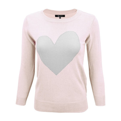 S/S Love Heart Crew-neck 12GG Pullover Sweater king-general-store-5710.myshopify.com