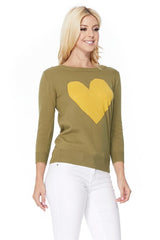 S/S Love Heart Crew-neck 12GG Pullover Sweater king-general-store-5710.myshopify.com