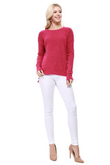 Crew-neck Knit Pullover Sweater with Side Slit king-general-store-5710.myshopify.com