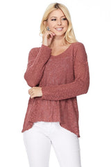 Long Sleeve V-Neck Thin Slub Knit Sweater king-general-store-5710.myshopify.com
