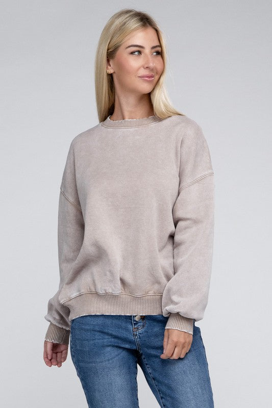 Acid Wash Fleece Oversized Pullover king-general-store-5710.myshopify.com