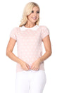 Puffed Cap Sleeve Polka Dot Jacquard Sweater king-general-store-5710.myshopify.com