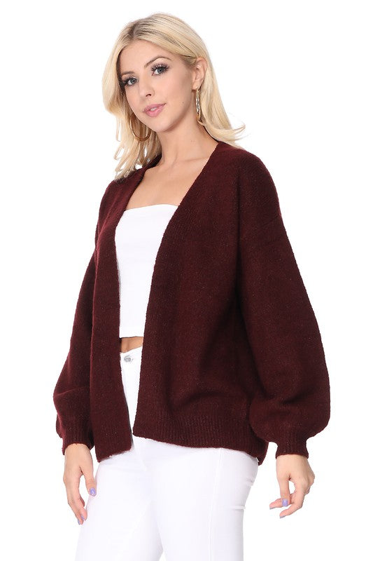 Bubble Bell Sleeve Chunky Open Sweater Cardigan king-general-store-5710.myshopify.com