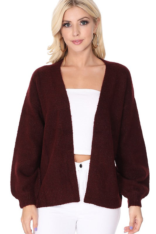 Bubble Bell Sleeve Chunky Open Sweater Cardigan king-general-store-5710.myshopify.com