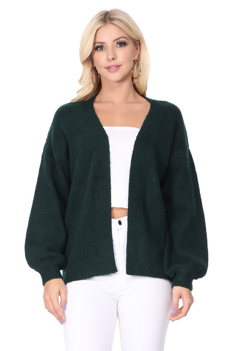 Bubble Bell Sleeve Chunky Open Sweater Cardigan king-general-store-5710.myshopify.com