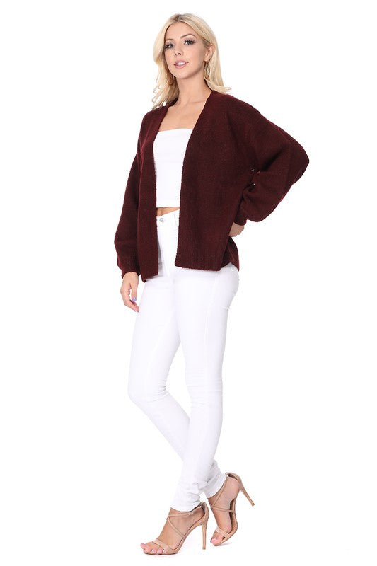 Bubble Bell Sleeve Chunky Open Sweater Cardigan king-general-store-5710.myshopify.com