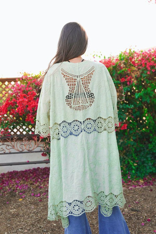 Crochet Open Patch Longline Kimono king-general-store-5710.myshopify.com