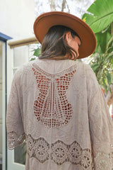 Crochet Open Patch Longline Kimono king-general-store-5710.myshopify.com