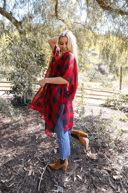 Lightweight Buffalo Check Kimono king-general-store-5710.myshopify.com