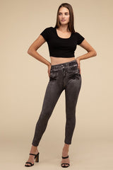 Ankle Length Denim Fitted Leggings