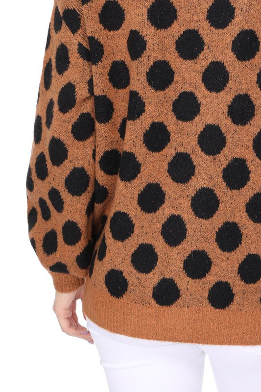 Polka Dot Jacquard Sweater Shrug Cardigan king-general-store-5710.myshopify.com