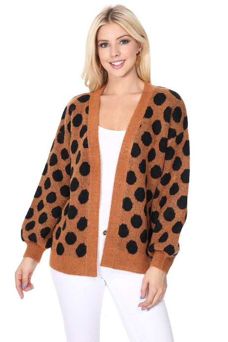 Polka Dot Jacquard Sweater Shrug Cardigan king-general-store-5710.myshopify.com