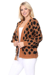 Polka Dot Jacquard Sweater Shrug Cardigan king-general-store-5710.myshopify.com