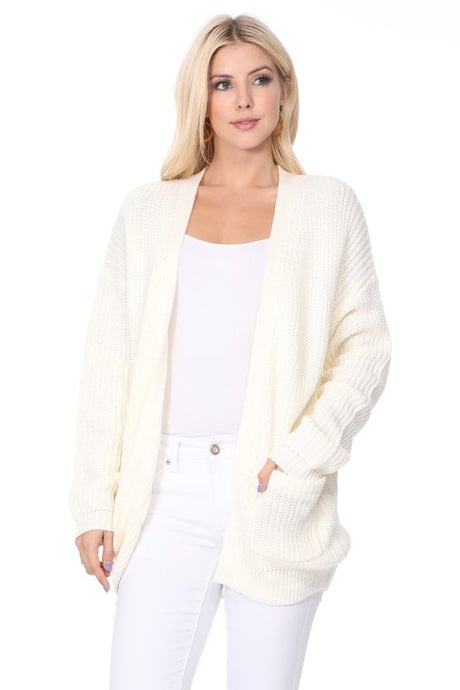 Chunky Waffle Knit Open Front Sweater Cardigan king-general-store-5710.myshopify.com