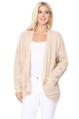 Chunky Waffle Knit Open Front Sweater Cardigan king-general-store-5710.myshopify.com