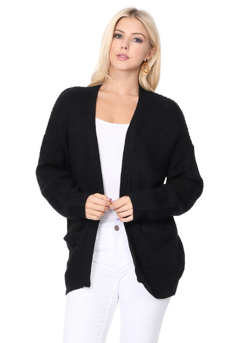 Chunky Waffle Knit Open Front Sweater Cardigan king-general-store-5710.myshopify.com