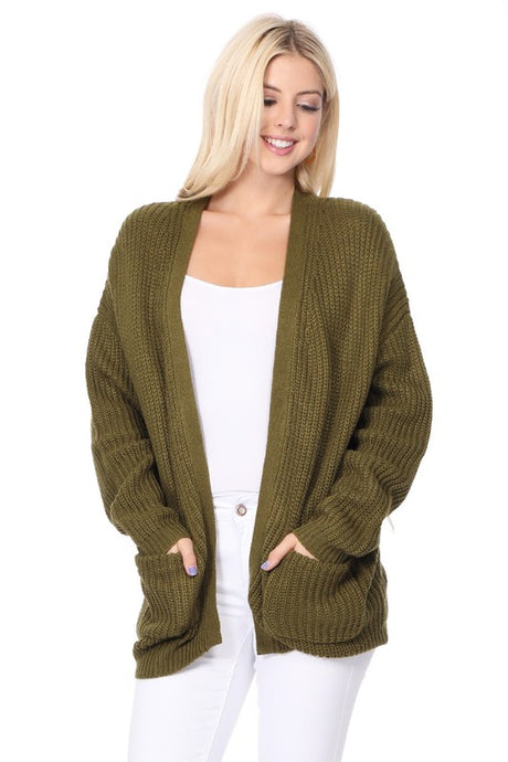 Chunky Waffle Knit Open Front Sweater Cardigan king-general-store-5710.myshopify.com