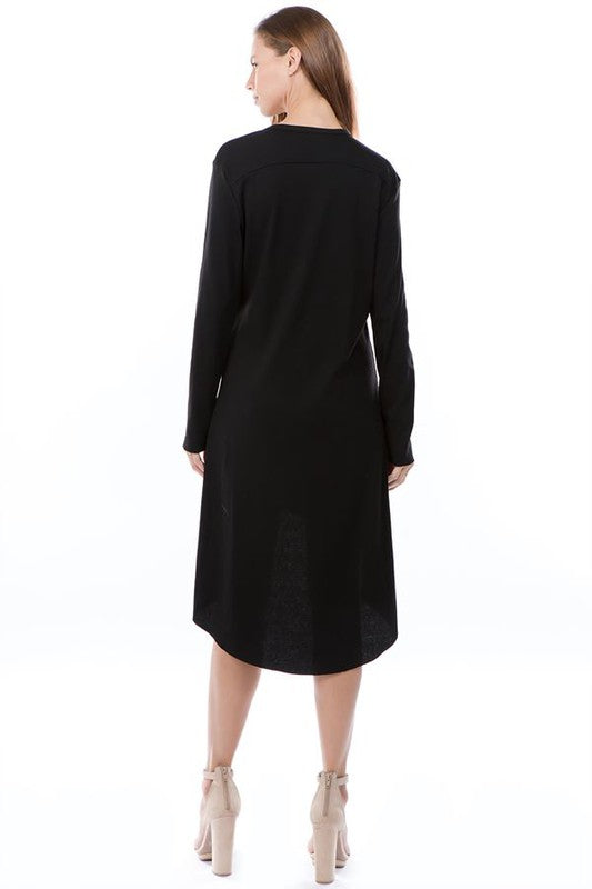 Black Knit Cardigan Hi-Lo Dress king-general-store-5710.myshopify.com