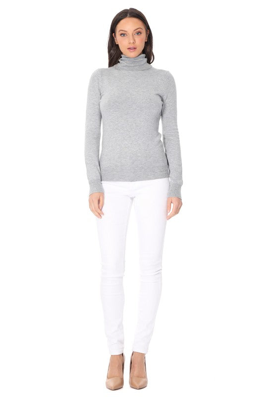 Turtleneck Spandex Stretch Pullover Sweater king-general-store-5710.myshopify.com