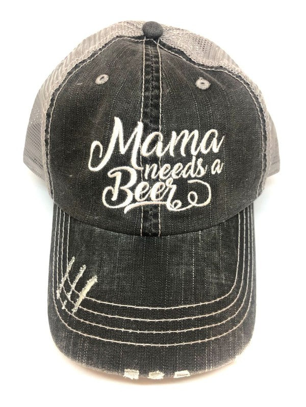 Mama Needs A Beer Embroidered Hat king-general-store-5710.myshopify.com