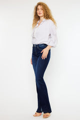 Dark Wash Mid Rise Hem Detail Flare Jeans king-general-store-5710.myshopify.com