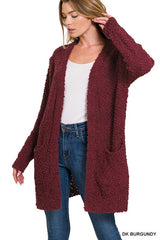 Long Sleeve Popcorn Sweater Cardigan with Pockets king-general-store-5710.myshopify.com