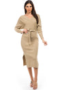 Khaki Bodycon Belt Strap Dress king-general-store-5710.myshopify.com