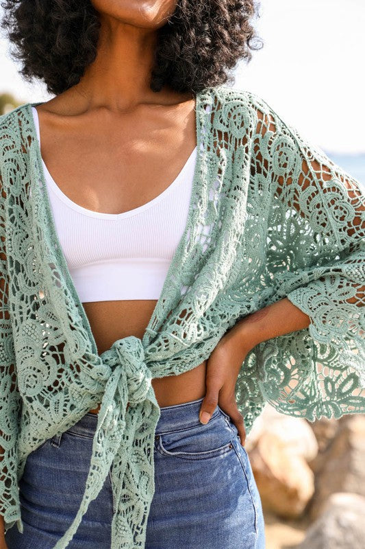 Crochet Floral Petal Kimono Wrap king-general-store-5710.myshopify.com