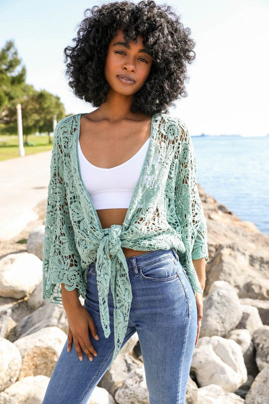 Crochet Floral Petal Kimono Wrap king-general-store-5710.myshopify.com