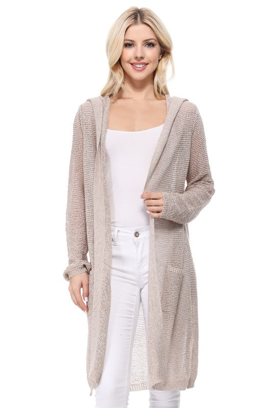 Summer Cool Open Front Hoodie Long Cardigan king-general-store-5710.myshopify.com