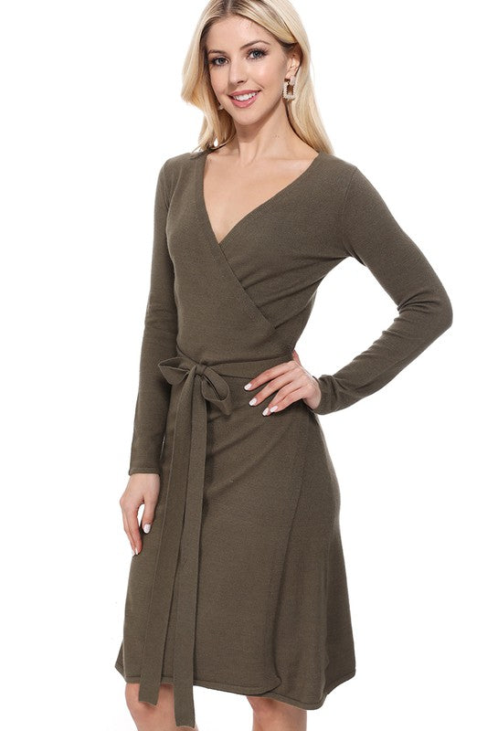 V-Neck  Belted Wrap Long Cardigan king-general-store-5710.myshopify.com