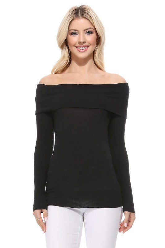Soft Rayon & Stretch Off Shoulder Sweater Knit Top king-general-store-5710.myshopify.com