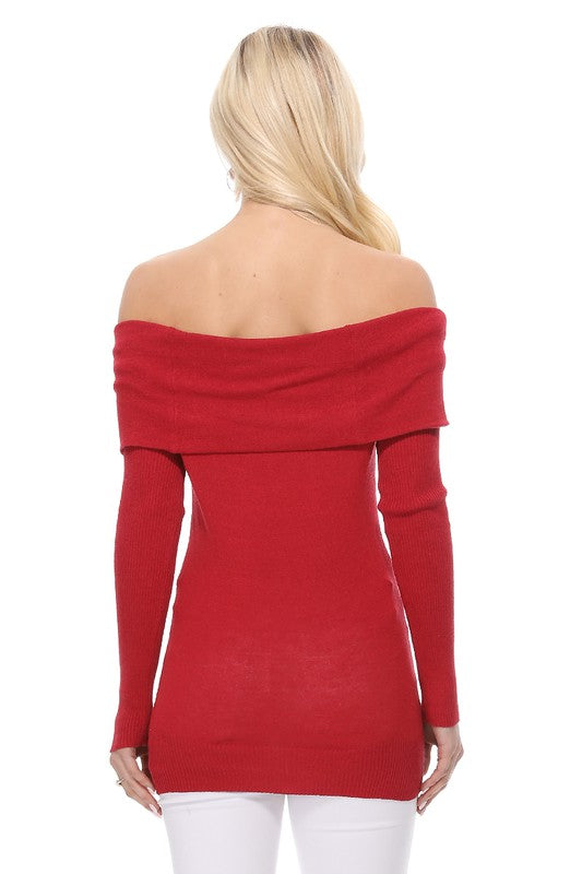 Soft Rayon & Stretch Off Shoulder Sweater Knit Top king-general-store-5710.myshopify.com