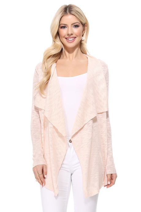 Draped Front & Collar Sweater Cardigan king-general-store-5710.myshopify.com