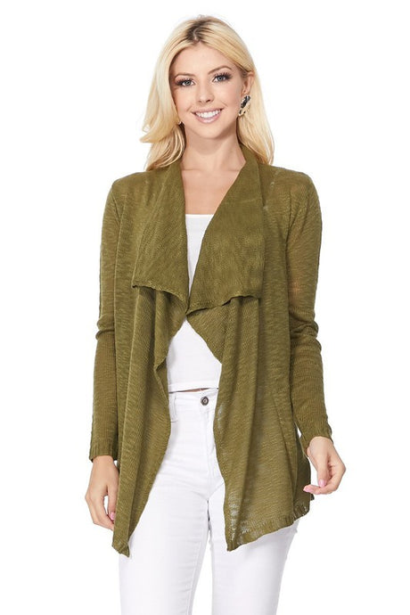 Draped Front & Collar Sweater Cardigan king-general-store-5710.myshopify.com