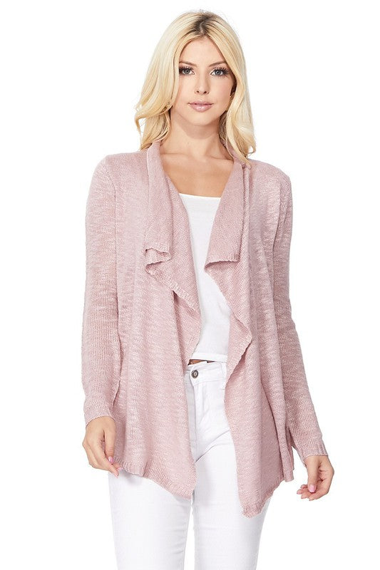 Draped Front & Collar Sweater Cardigan king-general-store-5710.myshopify.com