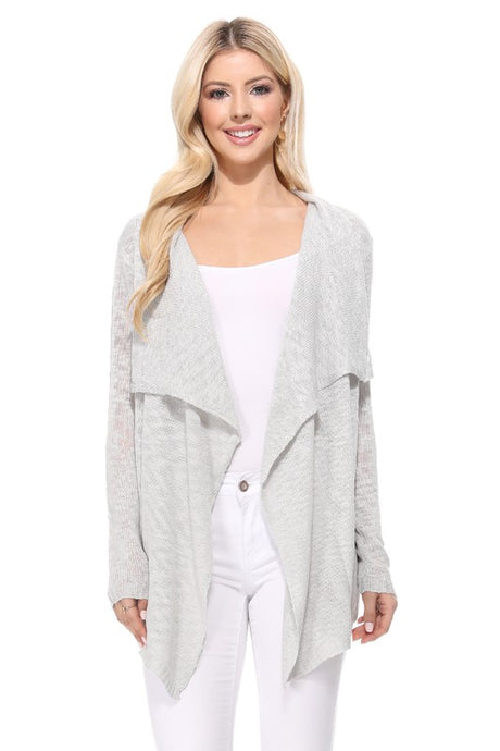 Draped Front & Collar Sweater Cardigan king-general-store-5710.myshopify.com