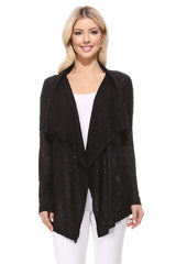 Draped Front & Collar Sweater Cardigan king-general-store-5710.myshopify.com