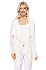 Draped Front & Collar Sweater Cardigan king-general-store-5710.myshopify.com