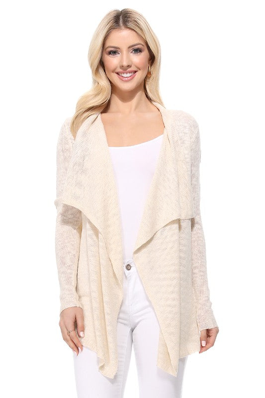 Draped Front & Collar Sweater Cardigan king-general-store-5710.myshopify.com