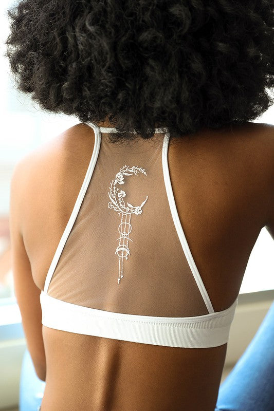 Crescent Moon Dream Catcher Tattoo Mesh Bralette king-general-store-5710.myshopify.com