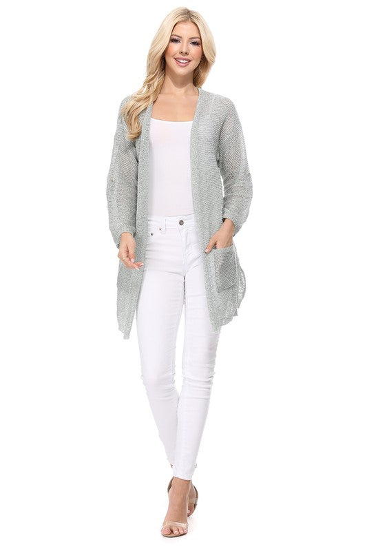 SS See Through Stitch Sweater Long Cardigan king-general-store-5710.myshopify.com