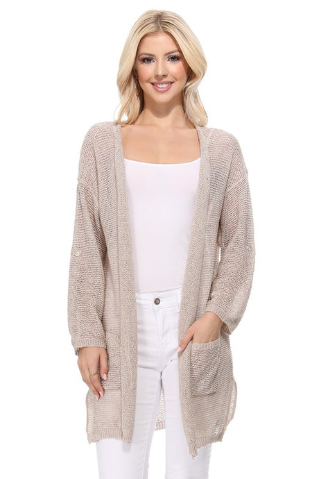 SS See Through Stitch Sweater Long Cardigan king-general-store-5710.myshopify.com