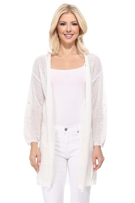 SS See Through Stitch Sweater Long Cardigan king-general-store-5710.myshopify.com