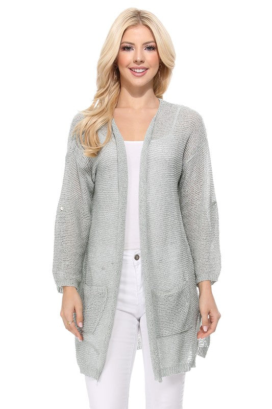 SS See Through Stitch Sweater Long Cardigan king-general-store-5710.myshopify.com