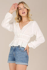 Ivory Sheer Lace Top king-general-store-5710.myshopify.com